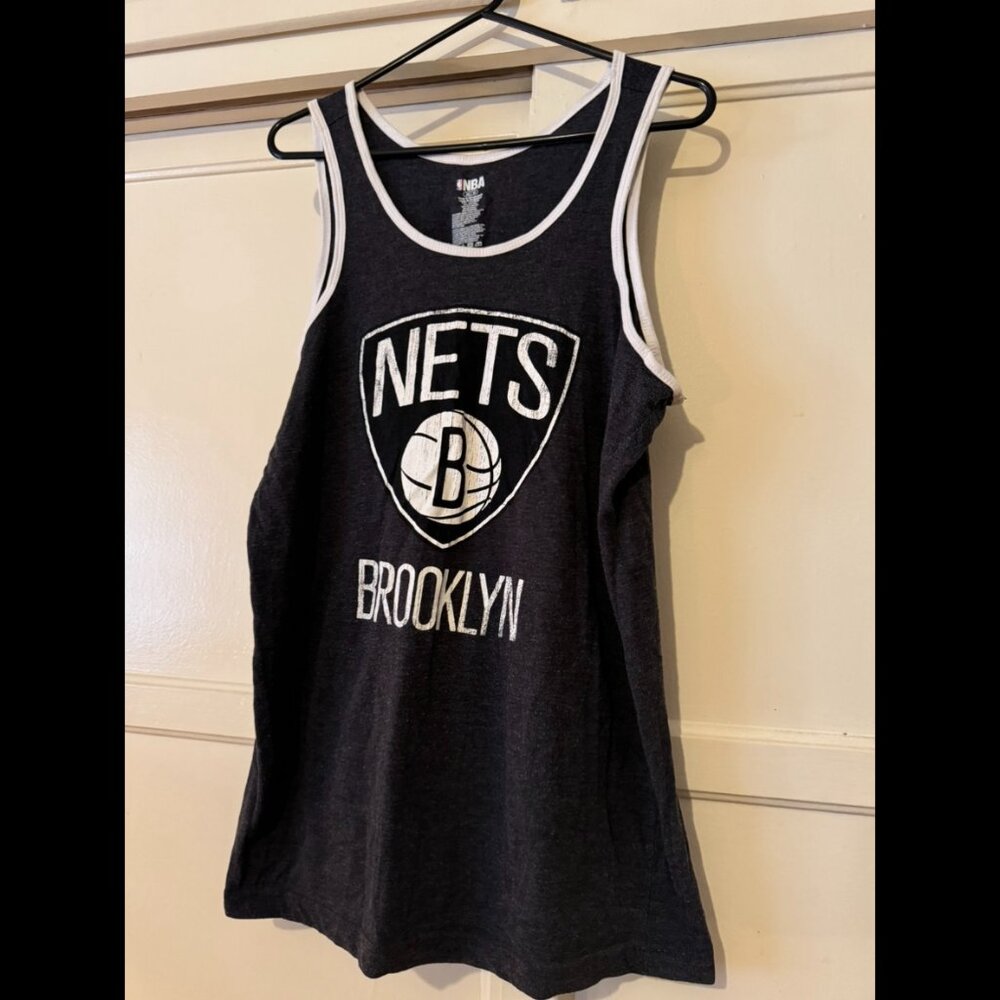 Brooklyn Nets NBA Tank Top Dark Grey / Black + White (M) Medium